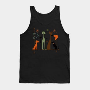 Retro Mid-Century Modern Dogs 50s 60s Style Tank Top